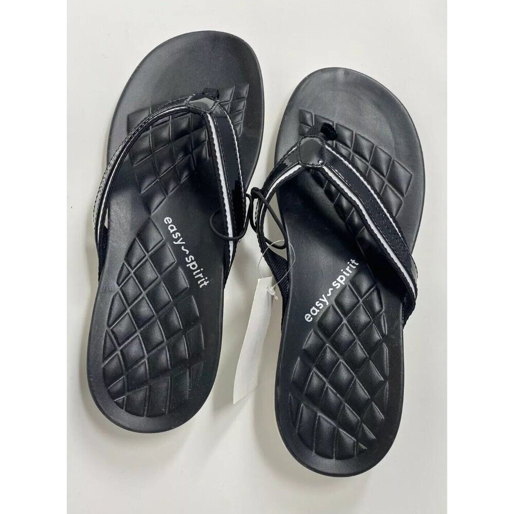 NWT Easy Spirit Sealoft Womens Flip-Flops Sz. 5M Black/White Sea Loft 3 - Picture 3 of 4